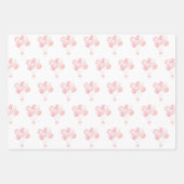 Feuille De Papier Cadeau Charmant Lapin Rose, Ballons, Étoiles (Devant 2)