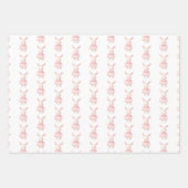 Feuille De Papier Cadeau Charmant Lapin Rose, Ballons, Étoiles (Devant)