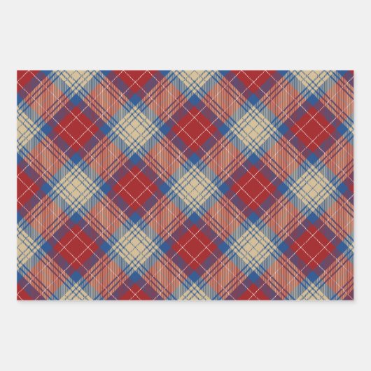 Feuille De Papier Cadeau Charmant motif moderne plaid vert l rouge Noël (Devant)