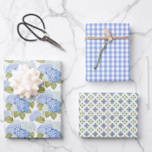 Feuille De Papier Cadeau Charme de jardin d'hortensia 3 (Recto)