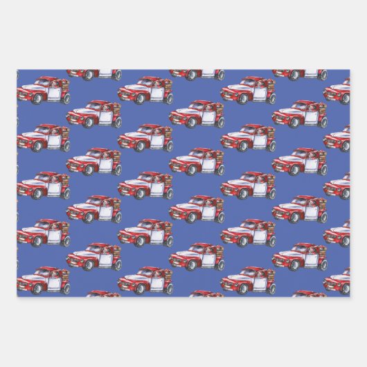 Feuille De Papier Cadeau Charme Noël Camion Elf Caroling Père Noël Sleigh (Devant 3)