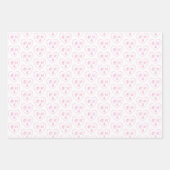 Feuille De Papier Cadeau Charmes de coeur rose, Monogrammes de mariée et de (Devant 3)