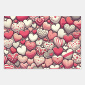 Feuille De Papier Cadeau Charming Heart Motif pour la Saint-Valentin (Devant)