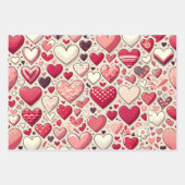 Feuille De Papier Cadeau Charming Heart Motif pour la Saint-Valentin (Devant 3)