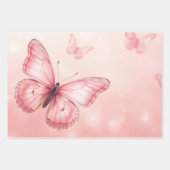 Feuille De Papier Cadeau charming pink butterflies (Devant 2)
