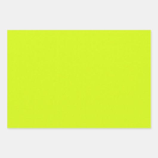 Feuille De Papier Cadeau Chartreuse Couleur jaune uni (Devant 3)