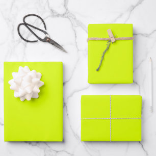 Feuille De Papier Cadeau Chartreuse minimaliste vert uni moderne