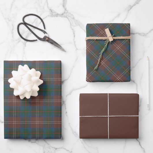 Feuille De Papier Cadeau Chasse Chisholm Ancien Tartan écossais (Recto)