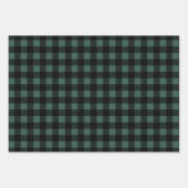 Feuille De Papier Cadeau Chasseur rustique Buffle vert Plaid Joyeux Noël (Devant)