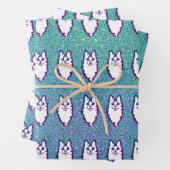 Feuille De Papier Cadeau Chat Angora turc - Angora bleu (En situation)