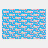 Feuille De Papier Cadeau Chat Avec Coton Candy Cheveux (Devant 3)