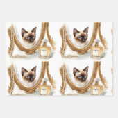 Feuille De Papier Cadeau Chat avec miroir (Devant 2)