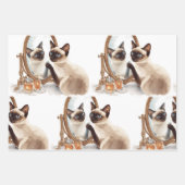 Feuille De Papier Cadeau Chat avec miroir (Devant)