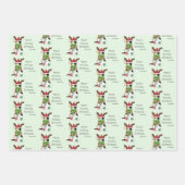 Feuille De Papier Cadeau Chat Calico de Noël amusant (Devant)