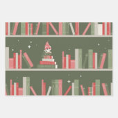 Feuille De Papier Cadeau Chat Cute Et Réserver Noël (Devant 3)