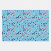 Feuille De Papier Cadeau Chat Dans Le Casquette | Motif bleu (Devant)