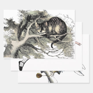 Feuille De Papier Cadeau Chat de Cheshire Alice au Pays des Merveilles Clas