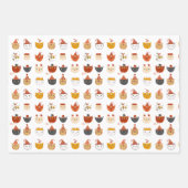 Feuille De Papier Cadeau Chat de fête (Devant 3)