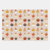Feuille De Papier Cadeau Chat de fête (Devant 2)