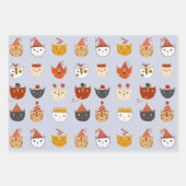 Feuille De Papier Cadeau Chat de fête (Devant)