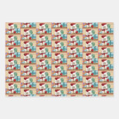 Feuille De Papier Cadeau Chat de Noël Perse (Devant 2)