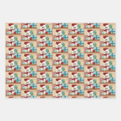 Feuille De Papier Cadeau Chat de Noël Perse (Devant)