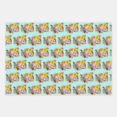 Feuille De Papier Cadeau Chat de Pâques Orange (Devant 3)