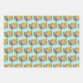 Feuille De Papier Cadeau Chat de Pâques Orange (Devant)