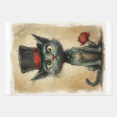 Feuille De Papier Cadeau Chat drôle (Devant 3)