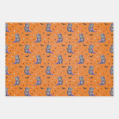 Feuille De Papier Cadeau Chat drôle d'Halloween (Devant 2)