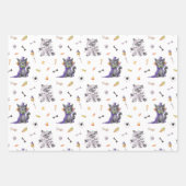 Feuille De Papier Cadeau Chat drôle d'Halloween (Devant 3)