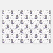Feuille De Papier Cadeau Chat drôle d'Halloween (Devant 2)