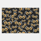 Feuille De Papier Cadeau Chat effrayant Halloween Boo Eyes Bat (Devant)