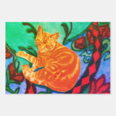 Feuille De Papier Cadeau Chat et courtepointe (Devant 3)