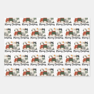 Feuille De Papier Cadeau Chat mignon et sassy Motifs de Noël
