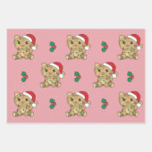 Feuille De Papier Cadeau Chat Noël Animaux d'hiver Chats de vacances (Devant 3)