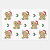 Feuille De Papier Cadeau Chat Noël Animaux d'hiver Chats de vacances (Devant 2)