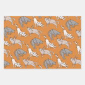 Feuille De Papier Cadeau Chat Noël clair rose (Devant 2)