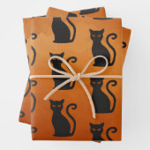 Feuille De Papier Cadeau Chat noir (En situation)