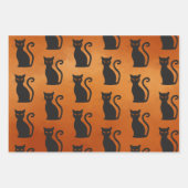 Feuille De Papier Cadeau Chat noir (Devant 3)