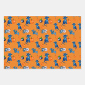 Feuille De Papier Cadeau Chat noir citrouille brassée de sorcière Design Ha (Devant 2)