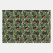 Feuille De Papier Cadeau Chat noir en forêt sans couture motif (Devant 2)