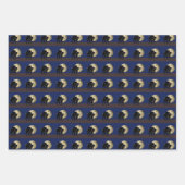 Feuille De Papier Cadeau Chat Noir Halloween Prowling Sur Une Nuit De Plein (Devant 3)