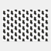 Feuille De Papier Cadeau Chat noir simple (Devant)