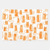 Feuille De Papier Cadeau Chat orange (Devant 2)
