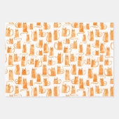Feuille De Papier Cadeau Chat orange (Devant)