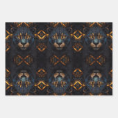 Feuille De Papier Cadeau Chat Panthère noire sauvage (Devant 2)