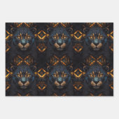 Feuille De Papier Cadeau Chat Panthère noire sauvage (Devant)