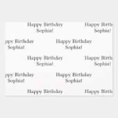 Feuille De Papier Cadeau Chat rose mignon Joyeux anniversaire Personnalisé (Devant 2)