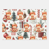 Feuille De Papier Cadeau Chat Yoga avec thème de Noël (Devant 3)